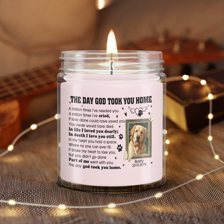 The Day God Took You Home - Personalized Dog Memory Candle