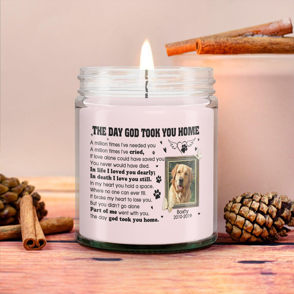 The Day God Took You Home - Personalized Dog Memory Candle