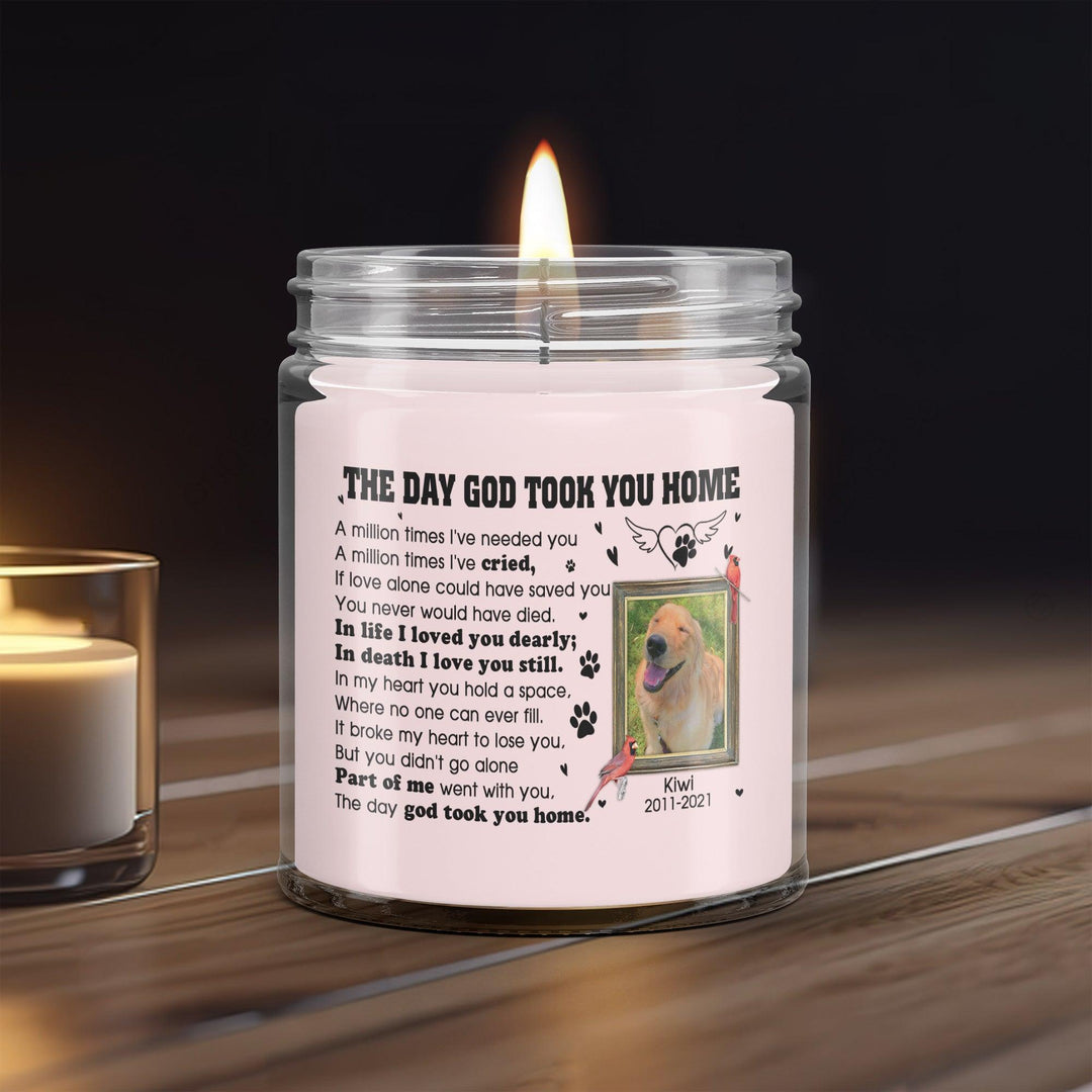 The Day God Took You Home - Personalized Dog Memory Candle