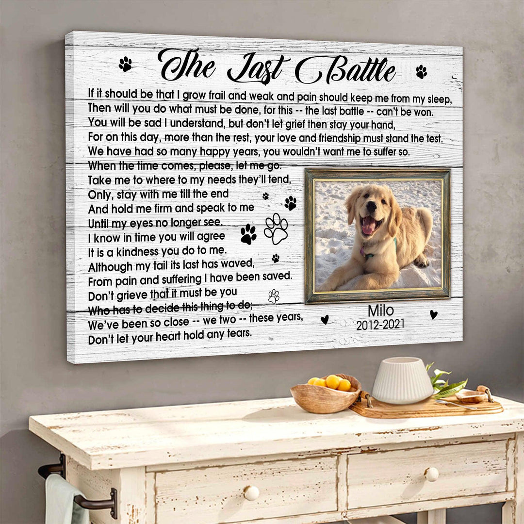 The Last Battle Poem - Dog Memorial Canvas