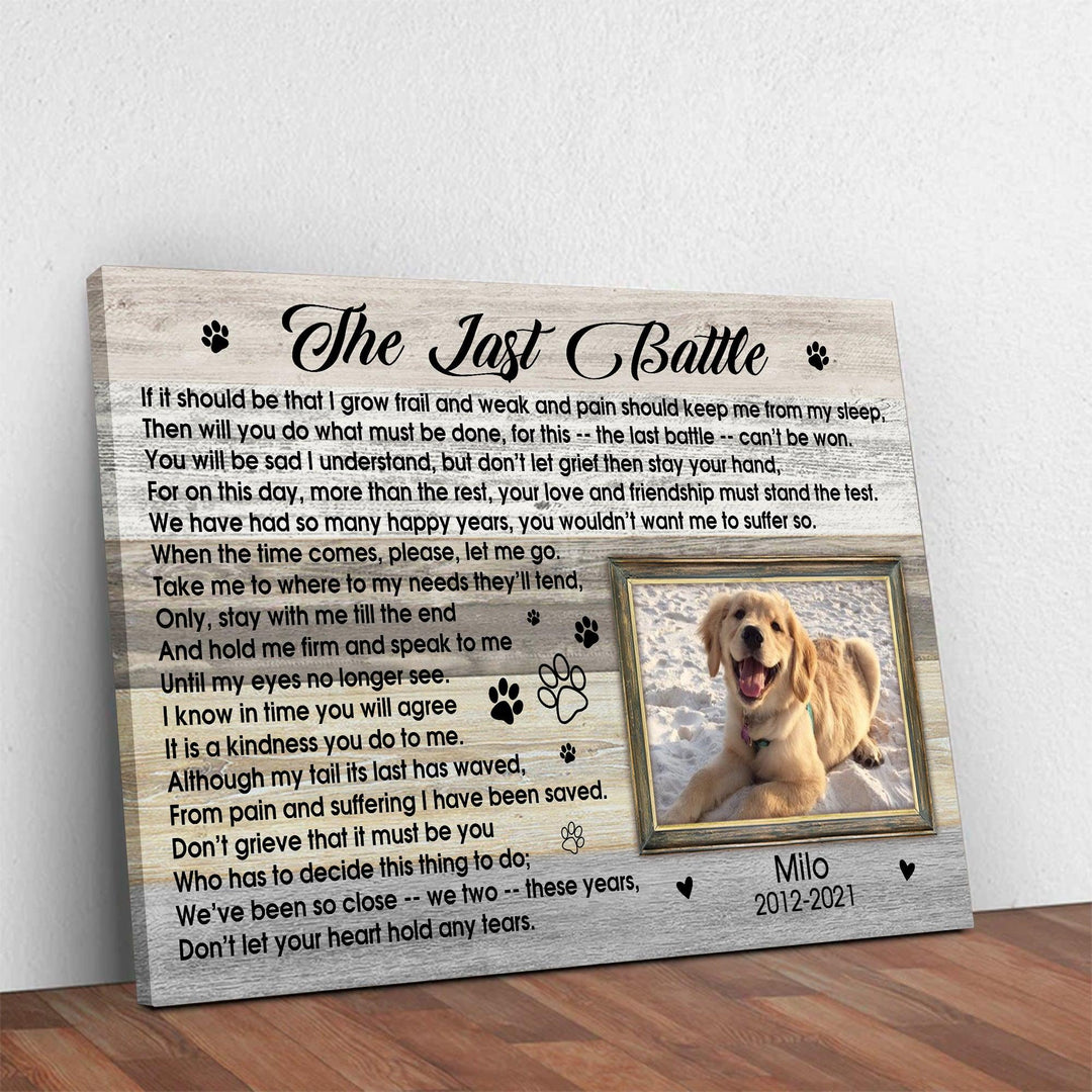 The Last Battle Poem - Dog Memorial Canvas