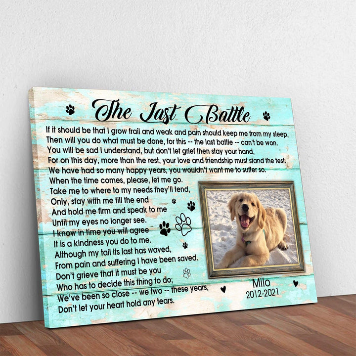 The Last Battle Poem - Dog Memorial Canvas