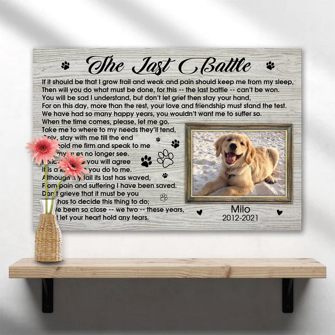 The Last Battle Poem - Dog Memorial Canvas