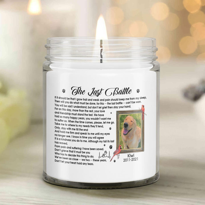 The Last Battle Poem - Personalized Dog Memory Candle