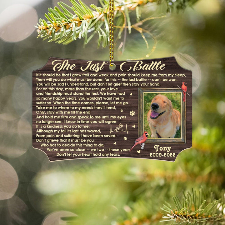 The Last Battle Poem - Scalloped Aluminum Dog Memorial Ornament - Memorial Gifts 4u