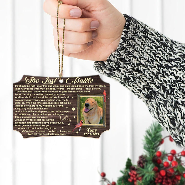 The Last Battle Poem - Scalloped Aluminum Dog Memorial Ornament - Memorial Gifts 4u