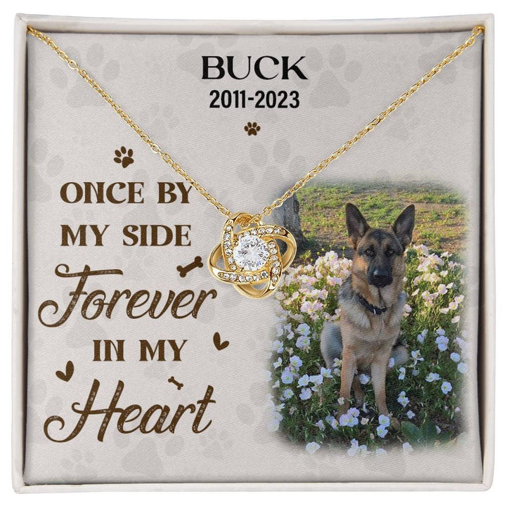 Once By My Side Forever In My Heart Dog Memorial Gifts - Message Necklace