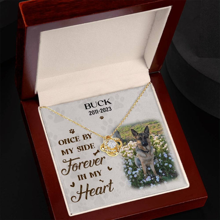 Once By My Side Forever In My Heart Dog Memorial Gifts - Message Necklace