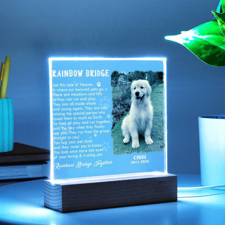 Rainbow Bridge Dog Memorial Gifts - Acrylic Square Plaque