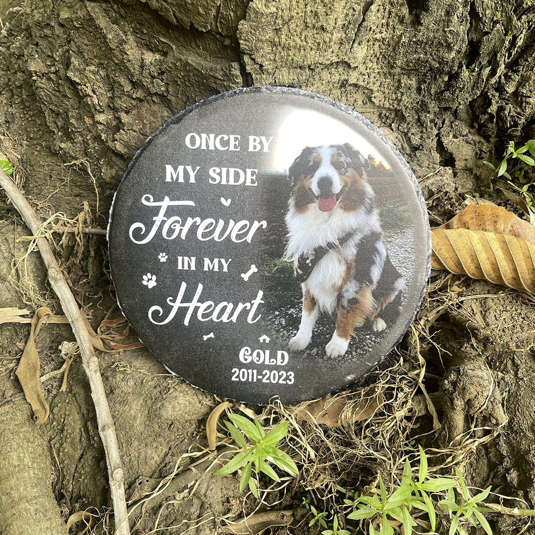 Dog Headstones, Dog Tombstone, Dog Gravestones, Personalized Dog Memorial Stone, Pet Memorial Gifts, Pet Loss Gifts, Pet Memorial Stones- Round Shape