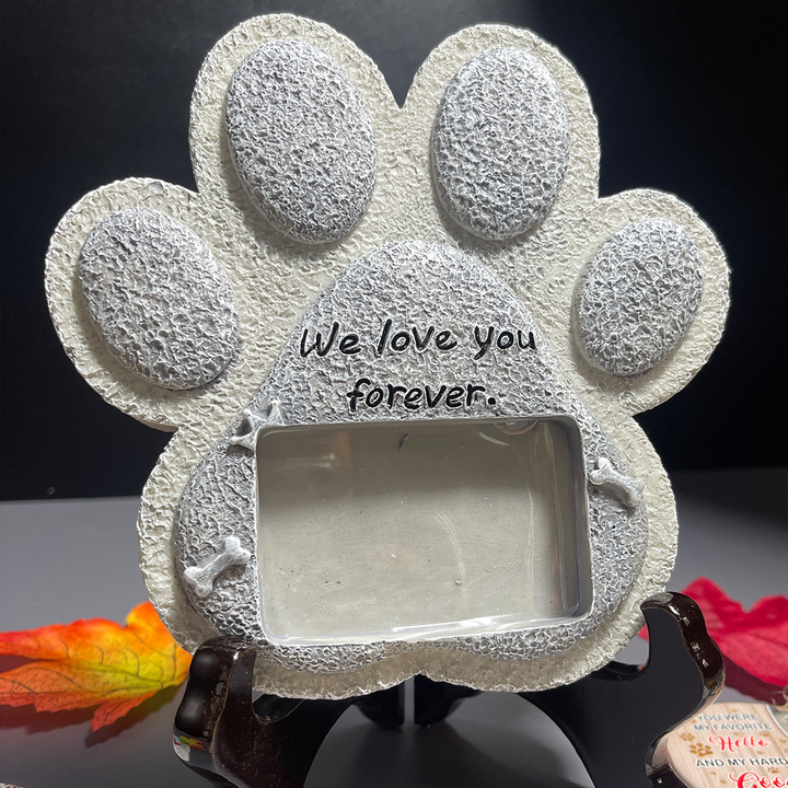 Heart Shaped Pet Memorial Stones With Photo Frame For Dogs, Pet Dog Grave Markes Garden Stones For Outdoor Tombstone Or Indoor Display