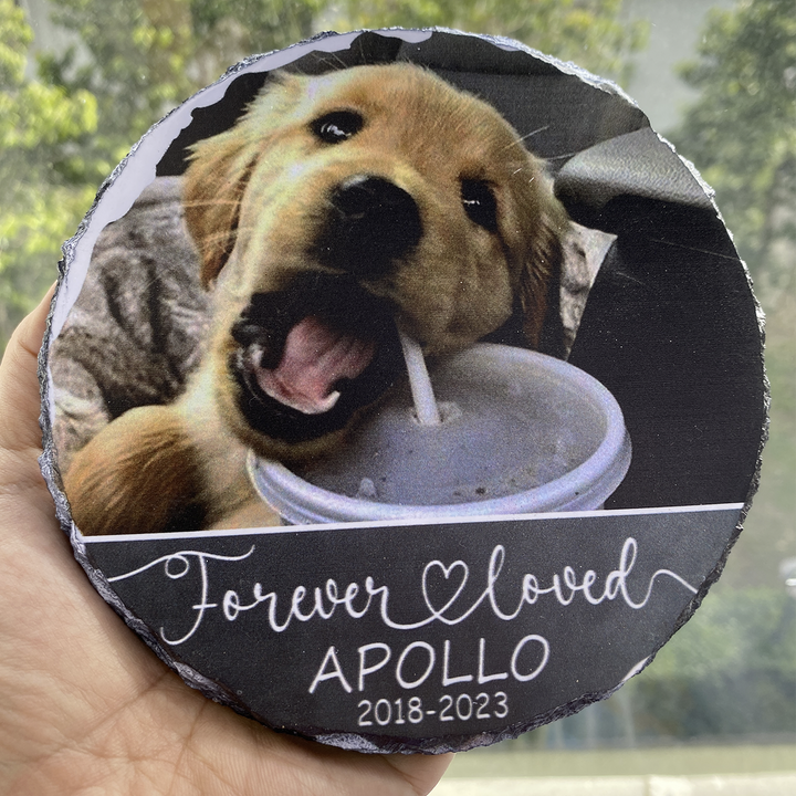 Dog Headstones, Dog Tombstone, Dog Gravestones, Personalized Dog Memorial Stone, Pet Memorial Gifts, Pet Loss Gifts, Pet Memorial Stones- Round Shape