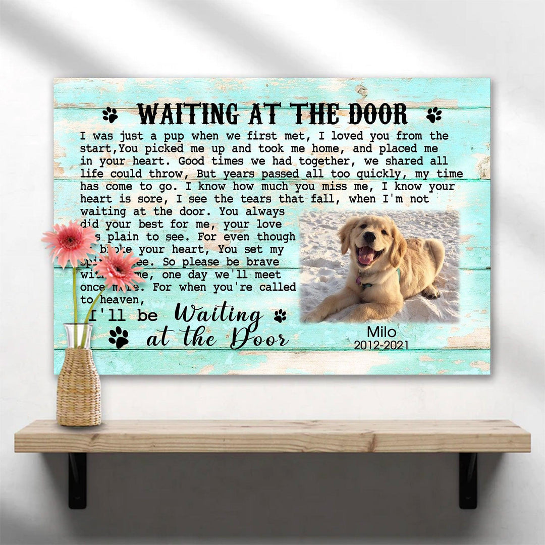 Waiting At The Door - Dog Memorial Canvas