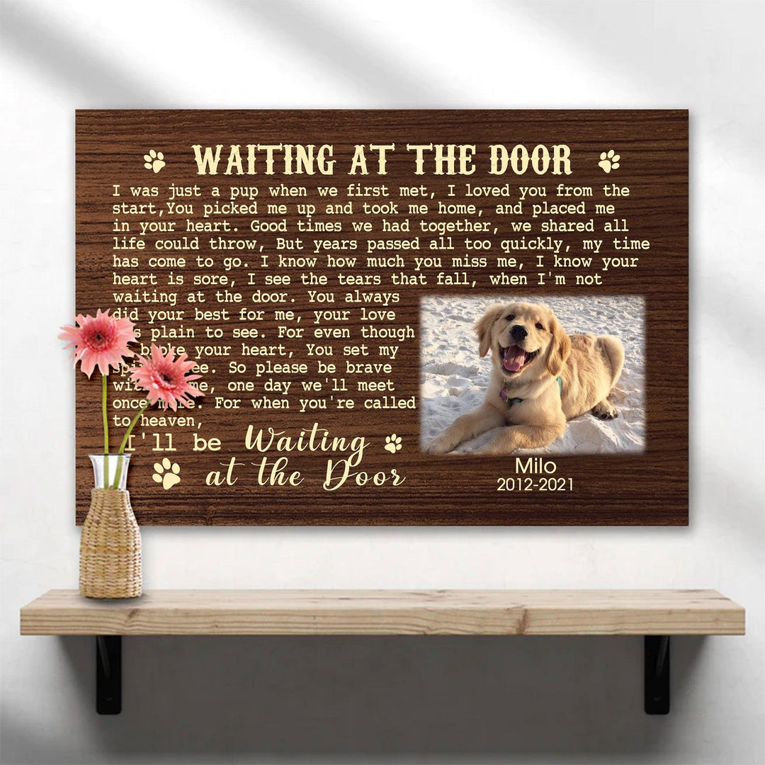 Waiting At The Door - Dog Memorial Canvas