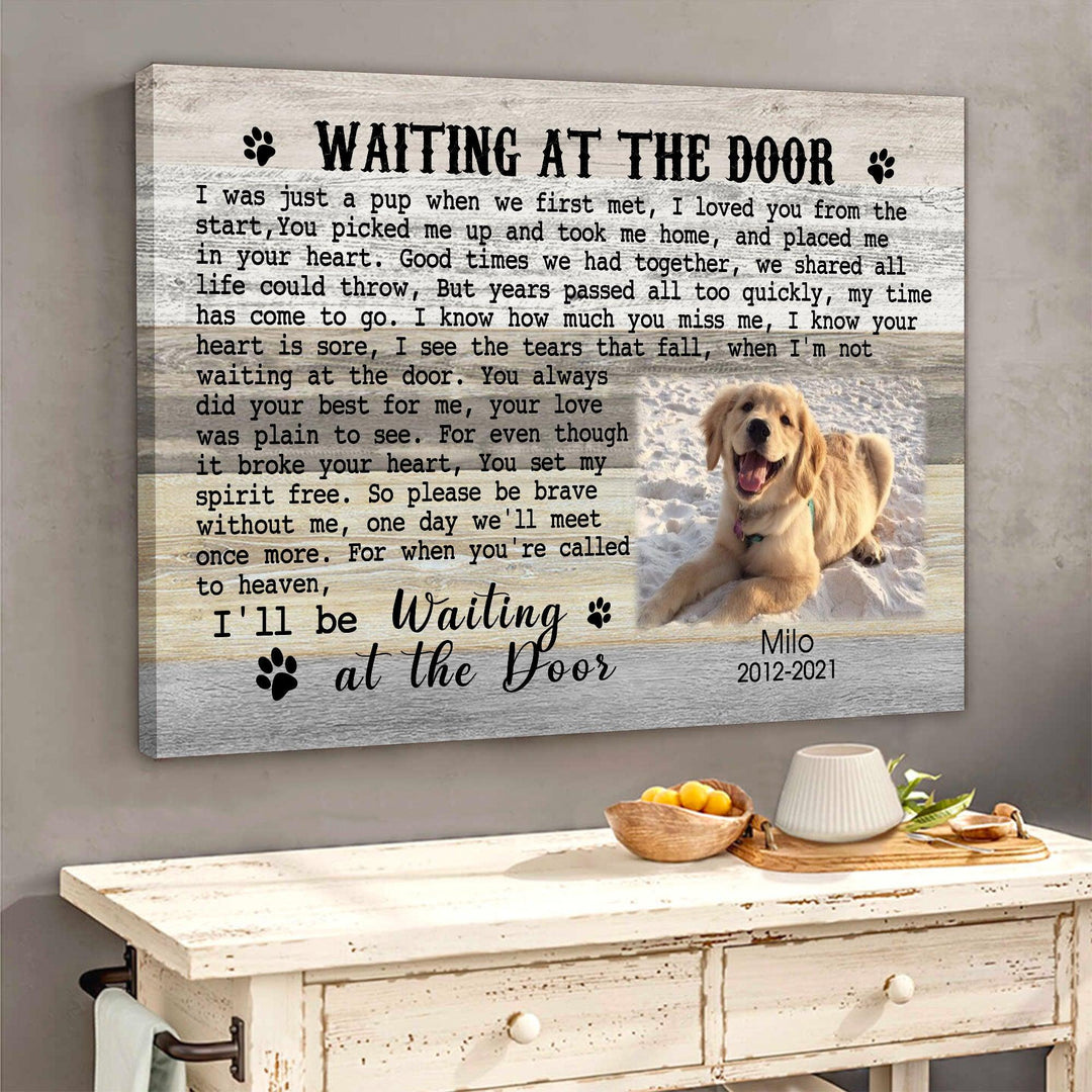 Waiting At The Door - Dog Memorial Canvas