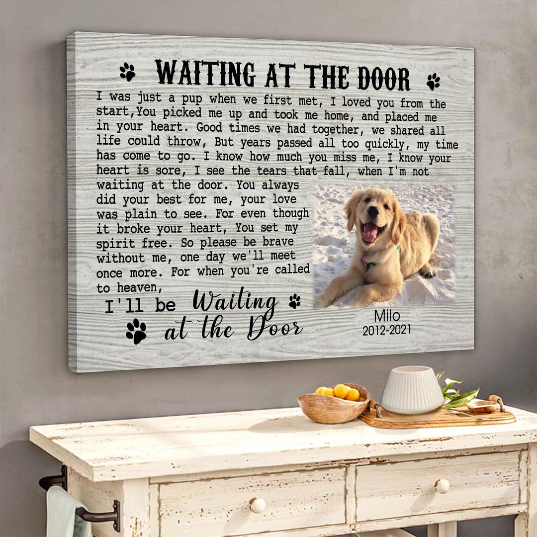 Waiting At The Door - Dog Memorial Canvas