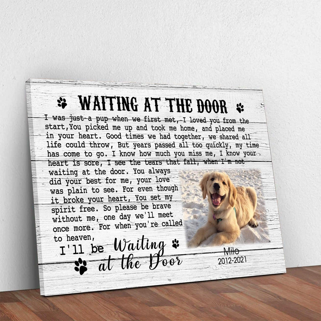 Waiting At The Door - Dog Memorial Canvas