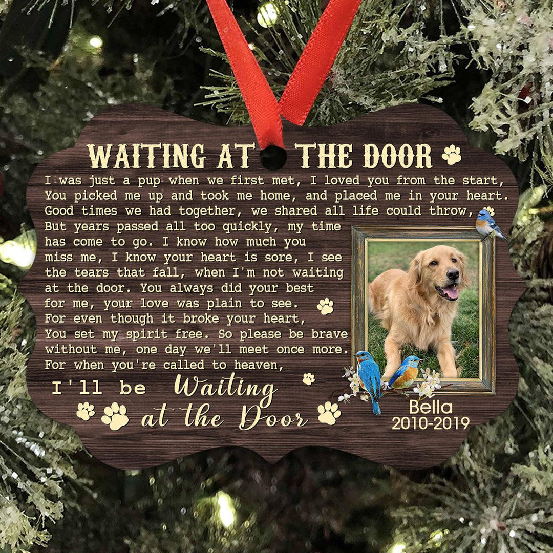 Waiting at the door - Dog Memorial Ornament