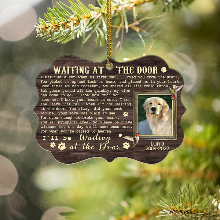 Waiting at the door - Dog Memorial Ornament