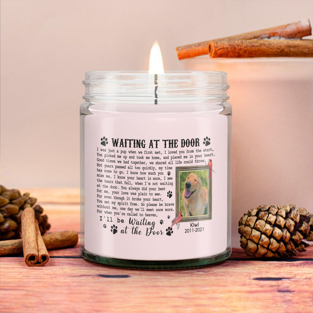 Waiting At The Door - Personalized Dog Memory Candle