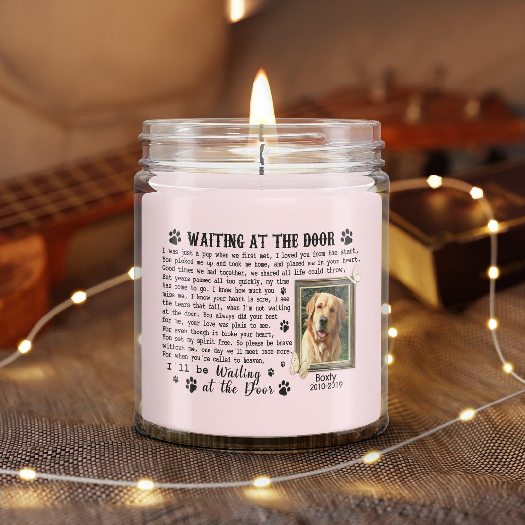 Waiting At The Door - Personalized Dog Memory Candle