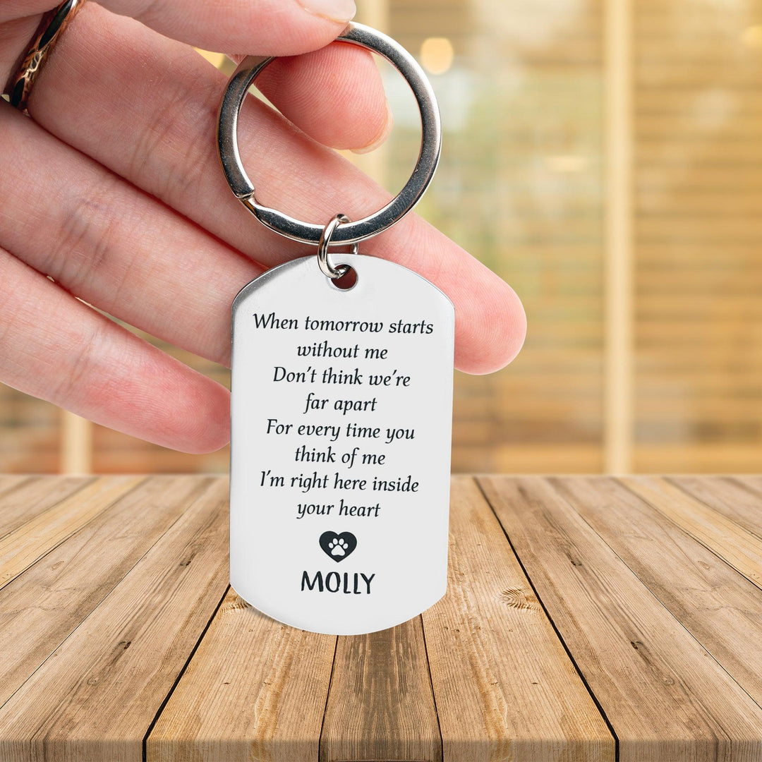 When Tomorrow Starts Without Me - Dog Memorial Keychain