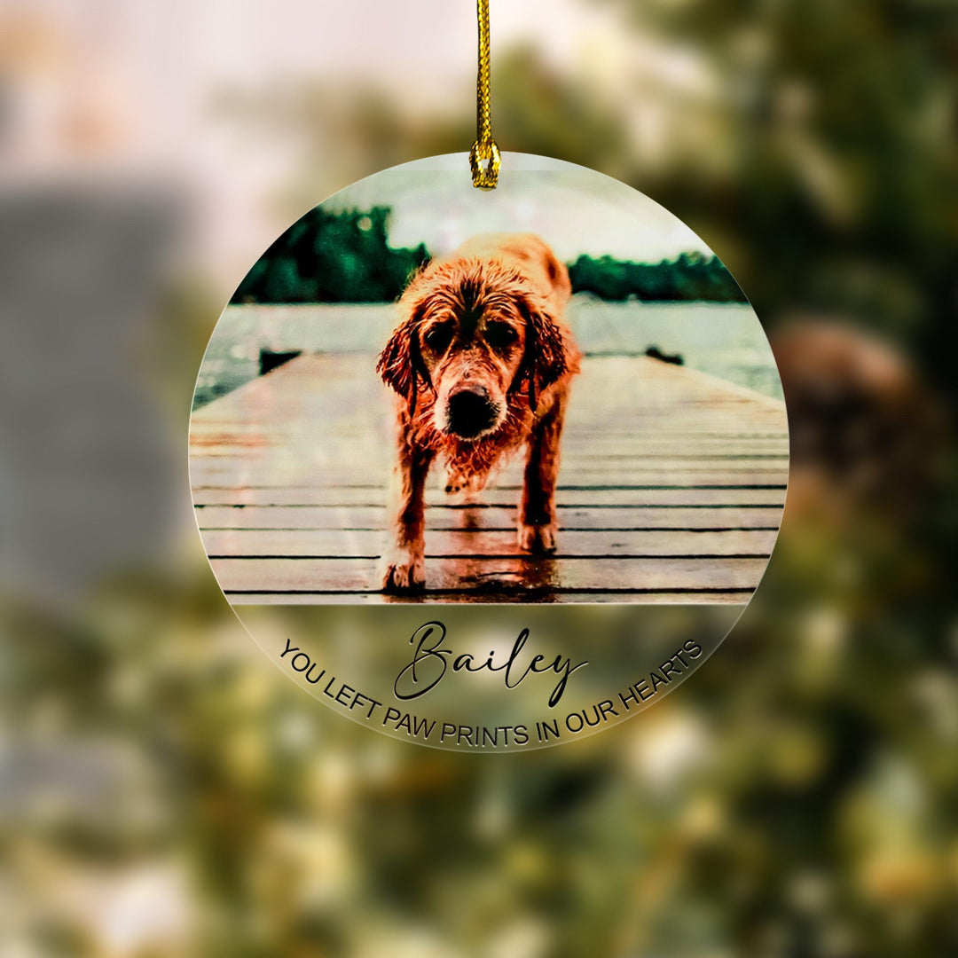 You Left Paw Prints In Our Hearts - Dog Memorial Ornament