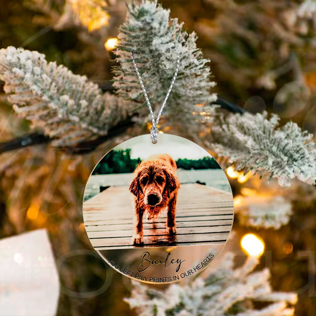 You Left Paw Prints In Our Hearts - Dog Memorial Ornament
