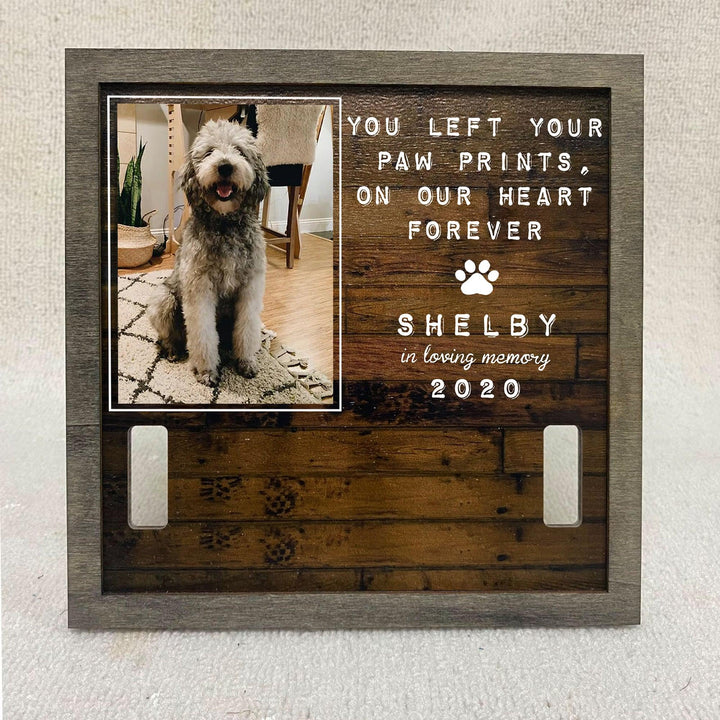 You Left Your Paw Prints Dog Collar Frame - Memorial Picture Frame