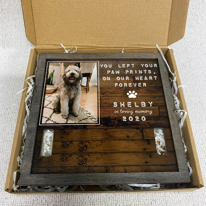 You Left Your Paw Prints Dog Collar Frame - Memorial Picture Frame