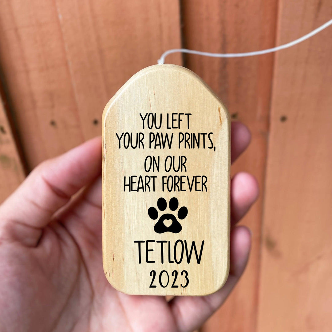 You Left Your Paw Prints, On Our Heart Forever - Dog Memorial Wind Chimes