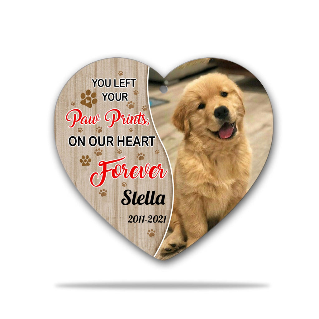 You Left Your Paw Prints, On Our Heart Forever Personalized Dog